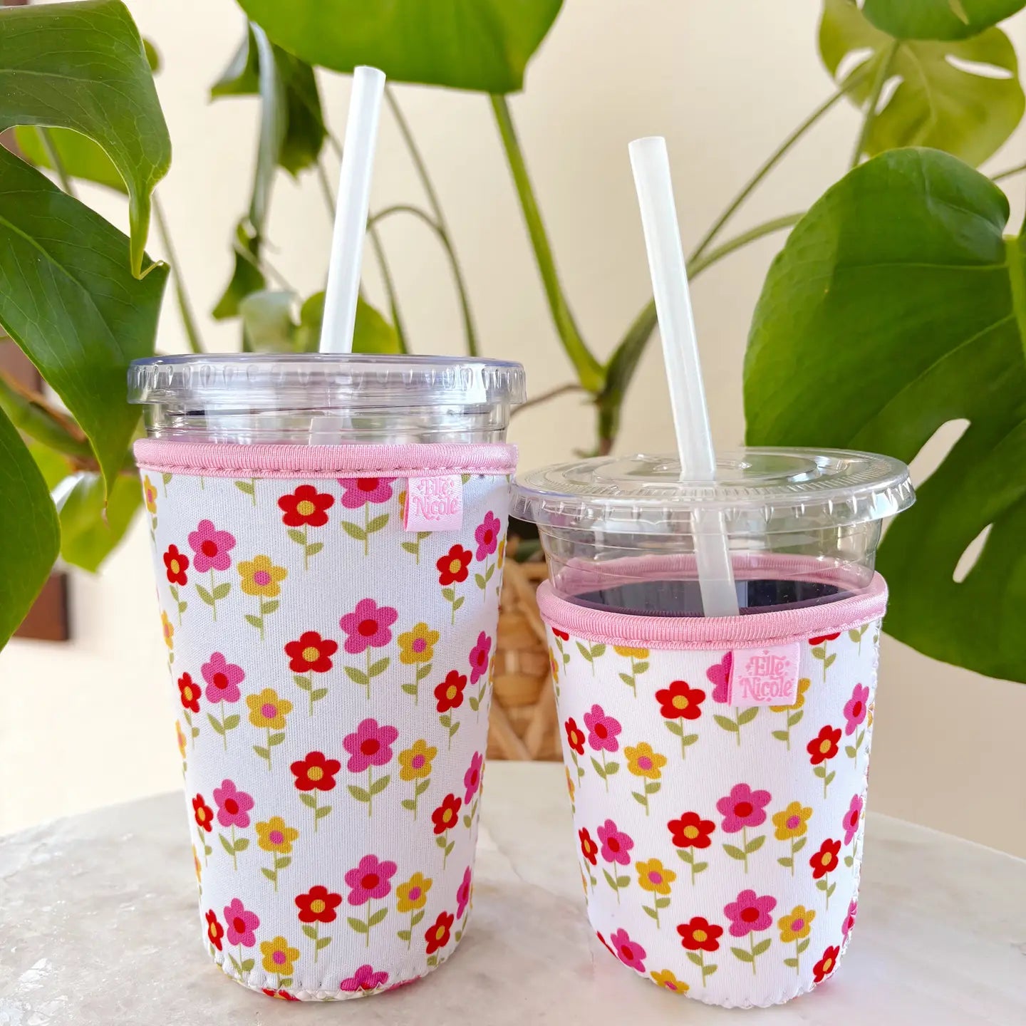 floral coffee sleeve