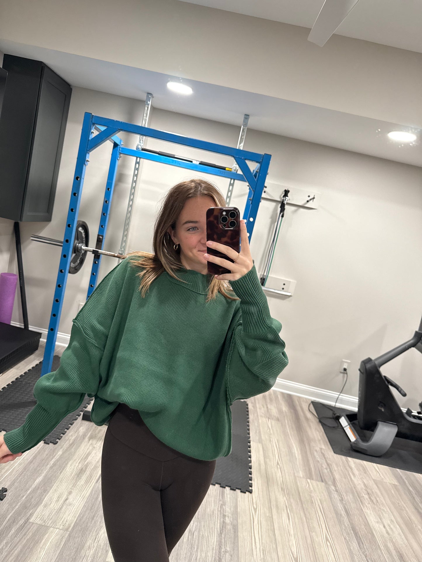 dark green oversized sweater