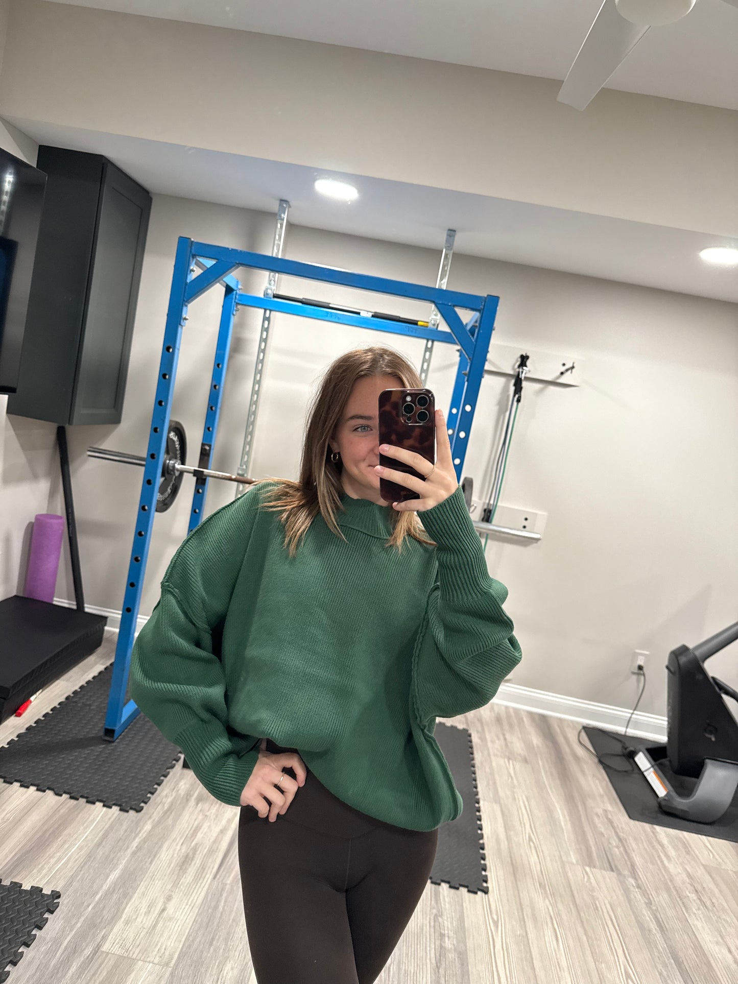 dark green oversized sweater